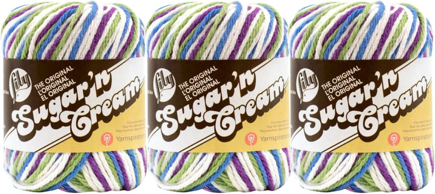 Bulk Buy: Lily Sugar 'n Cream 100% Cotton Yarn (3-Pack) Ombres, Prints, Scents & Stripes (Fruit Punch #2319)