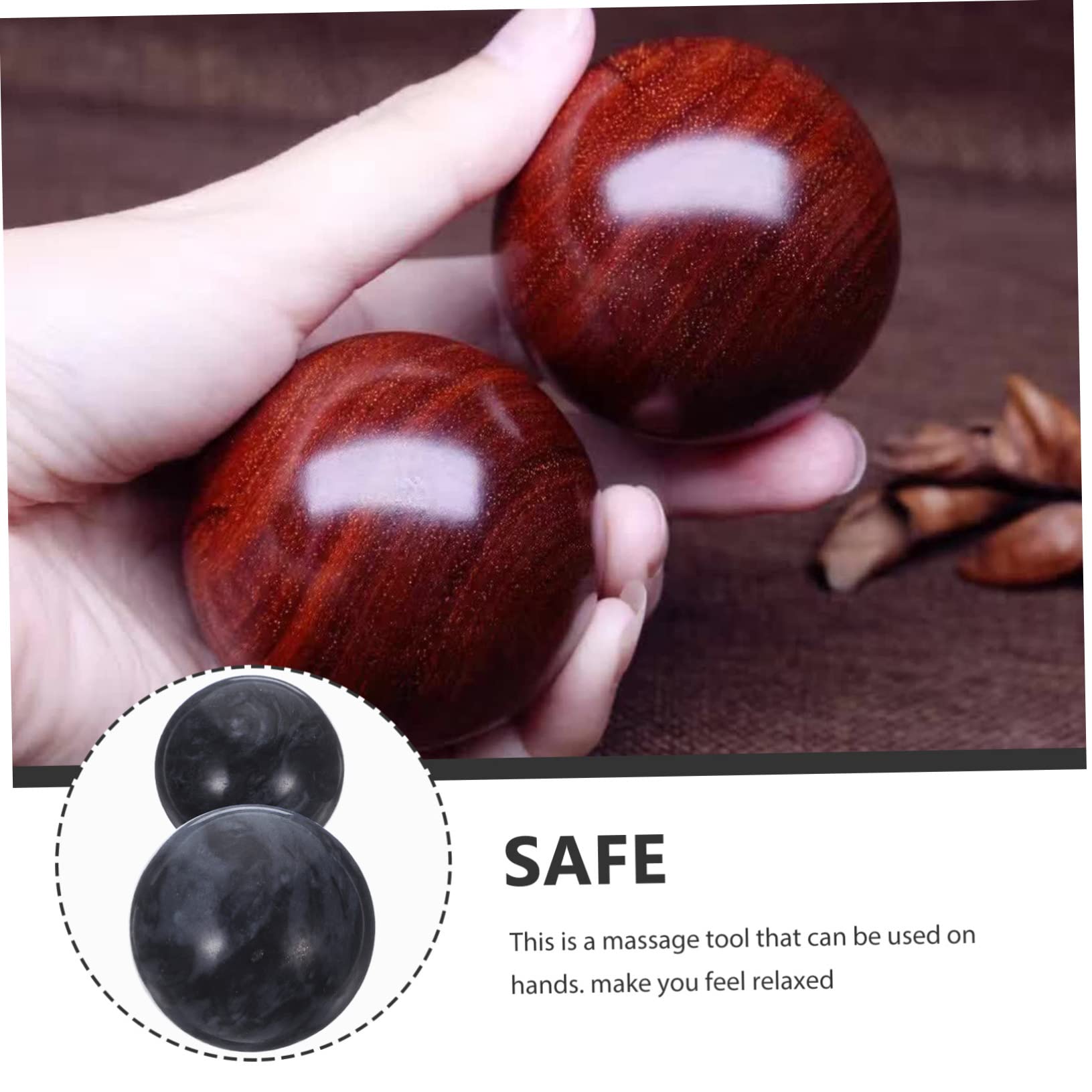 Bolas de Jade para Masaje de Mano, 2 Piezas Negras | Ejercicio Manual y Relajación, Estimulan la Circulación, Uso en Casa y Viendo la Televisión Color Aleatorio