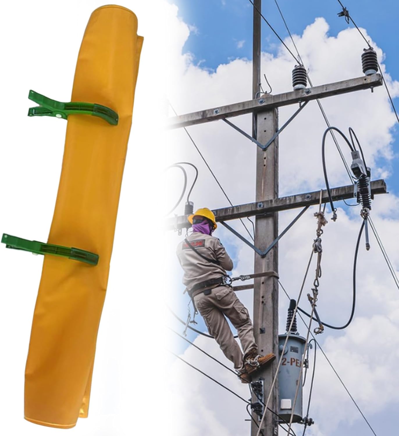 Electrical Insulating Blanket for Outdoor, EVA Resin Safety Mat/Emergency High Voltage Insulation Blankets with Large Opening Clip, for Circuit Breakers/Substations(6 pcs,39.4x59in/100x150cm)