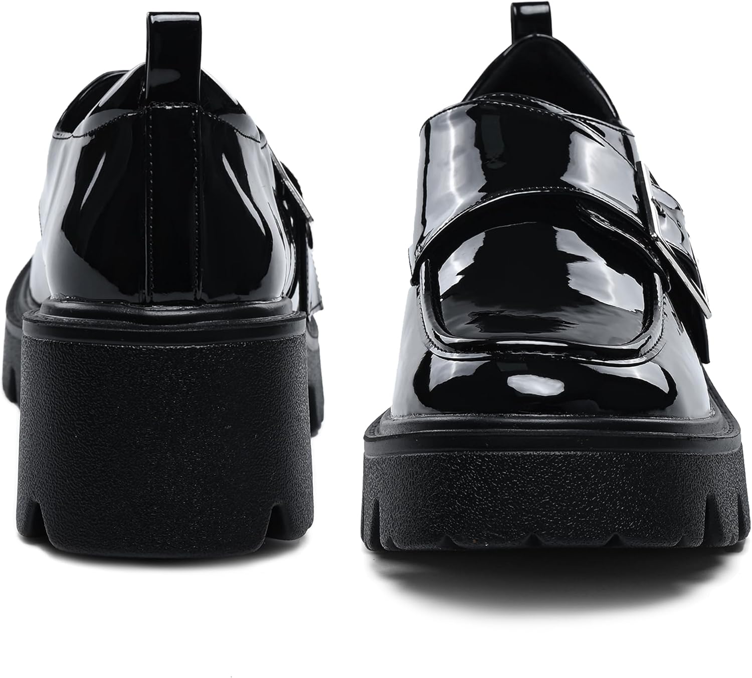 Platform Loafers for Women, Black Chunky Loafers, Slip-On Dressy Shoes for Business Work Casual - Image 5