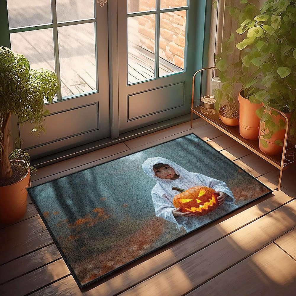 Paillasson fantôme enfant costume blanc tapis entrée accueillant