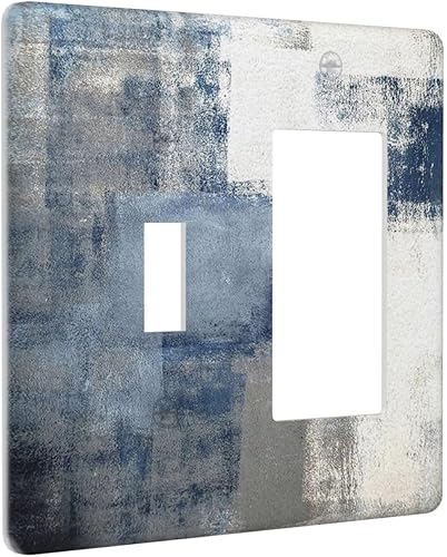 Miniatura 145 de Placa Decorativa de Pared Beige Boho de Mediados de Siglo Sol Abstracto 1-Gang Retro Años 70 Arte Geométrico Moderno con Arco Eléctrico Interruptor