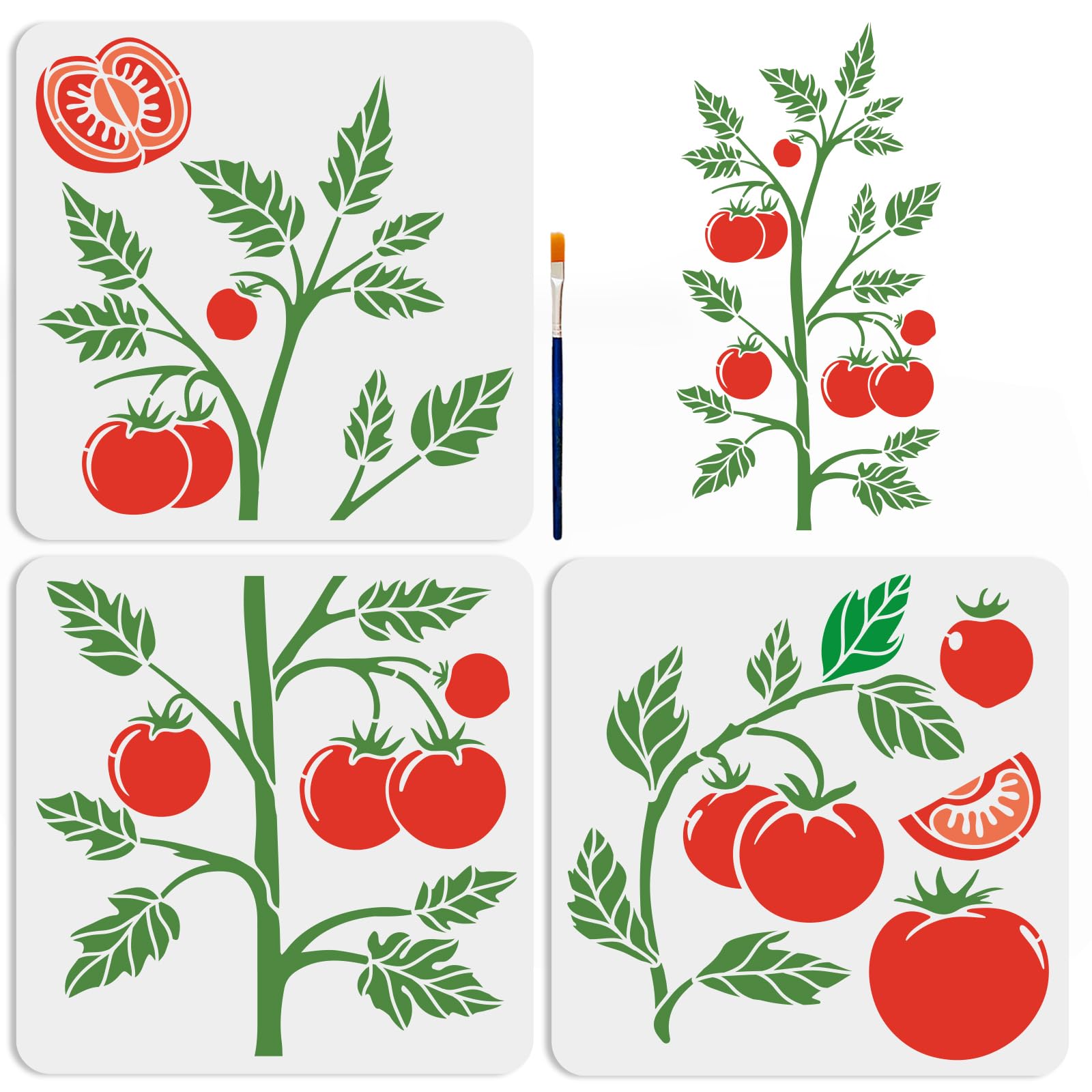 Pochoirs réutilisables épissure de tomates pour décorer sans peindre à main levée