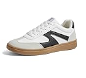 Women's Retro Sneakers Vintage Leather & Suede Patchwork Casual Shoes with Recyclable Material Insole Trendy Non-Slip Cushion for Streetwear & Daily Outfits