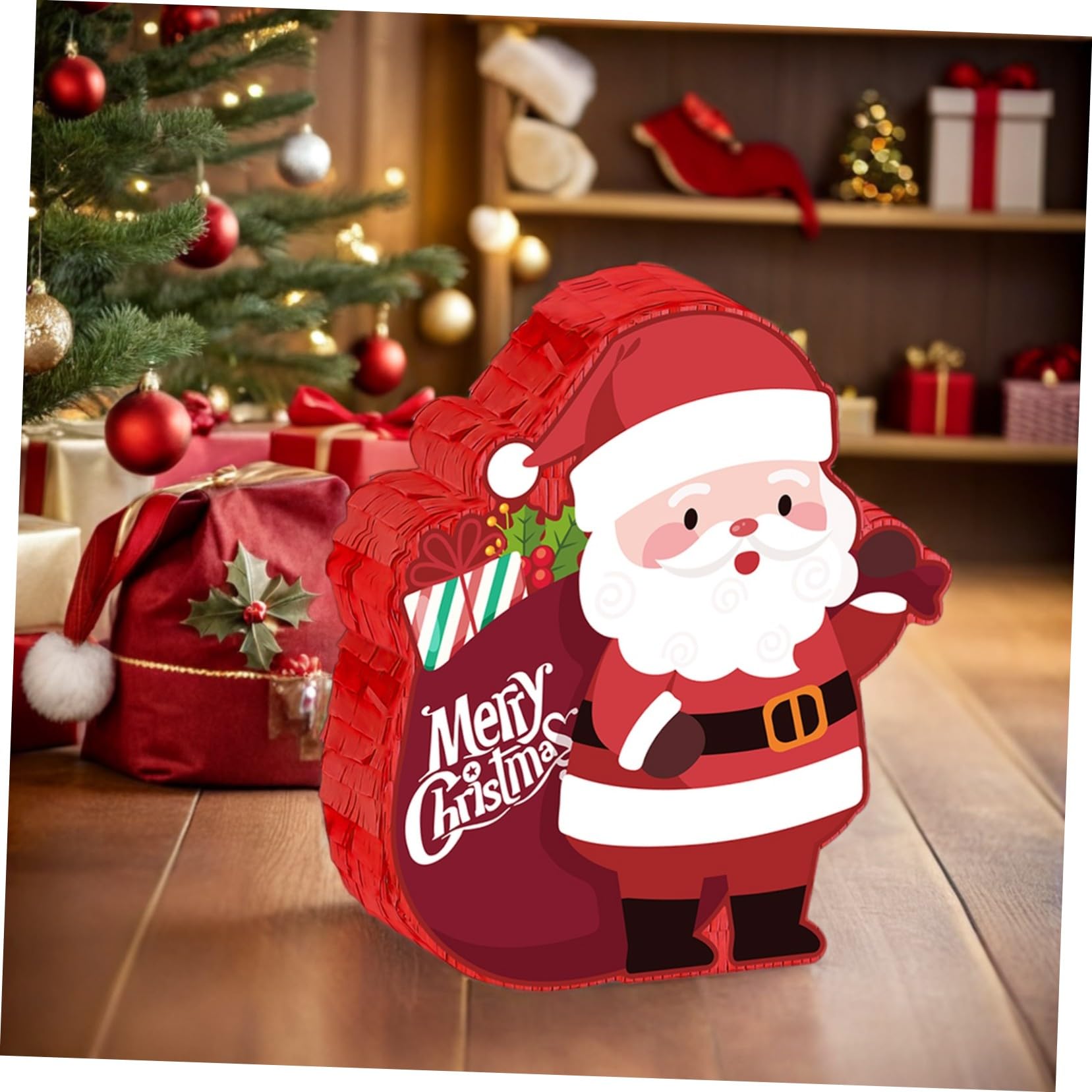 Cabilock Piñata de Navidad Roja Piñata de Papá Noel Mexicanas para Decoración de Fiesta Familiar Navideña Fiesta Navideña de Oficina