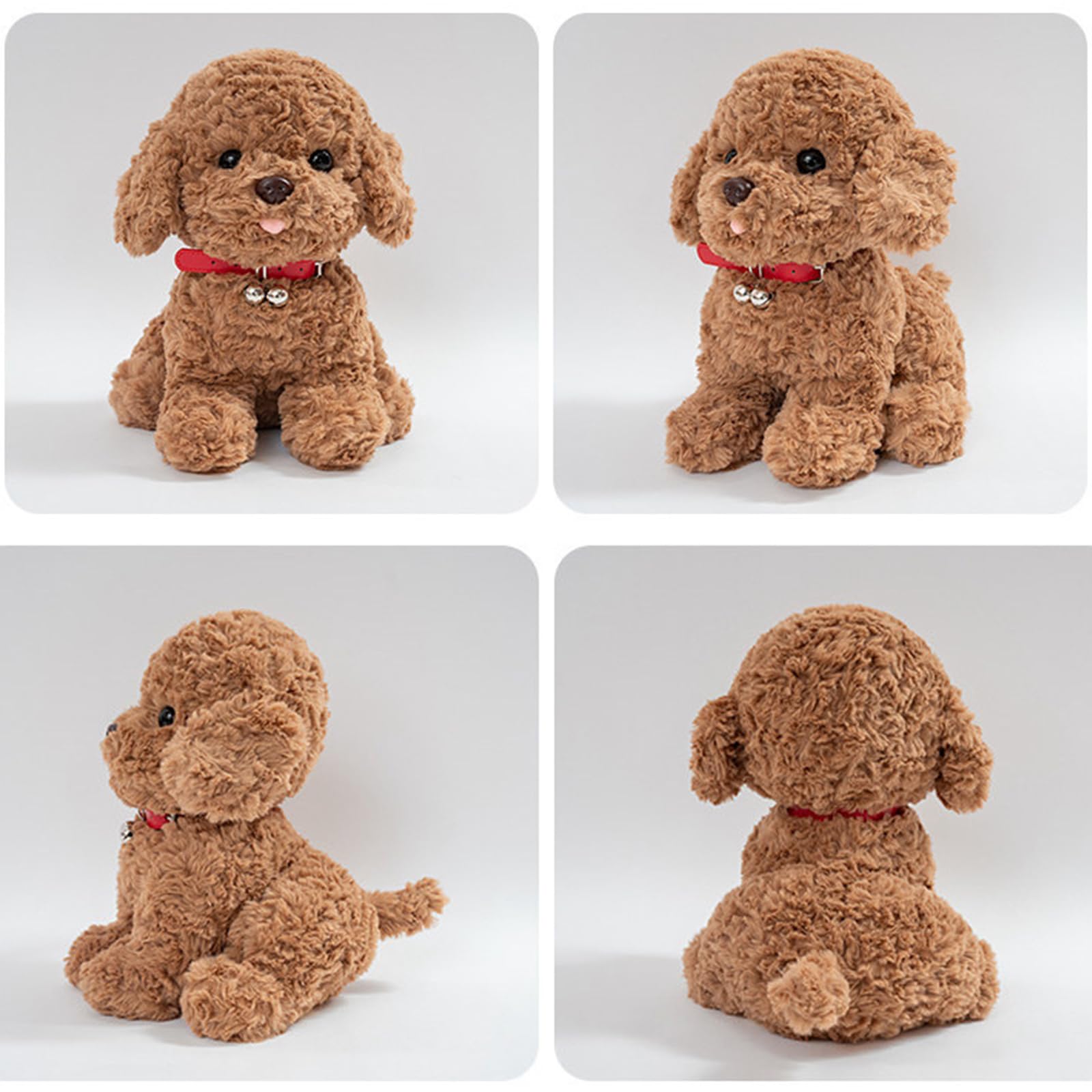 Hund Kuscheltier, 25/35/45cm Teddy-Hund Plüschtier, Stofftier Plüsch Puppe Kuscheltiere, Geschenk für Jungen Mädchen (braun,45CM)