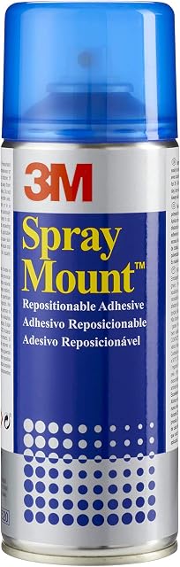 3M SprayMount Permanent Spray Adhesive, 1 Can 400 ml - Ideal for mock-ups, presentations, school projects, display boards