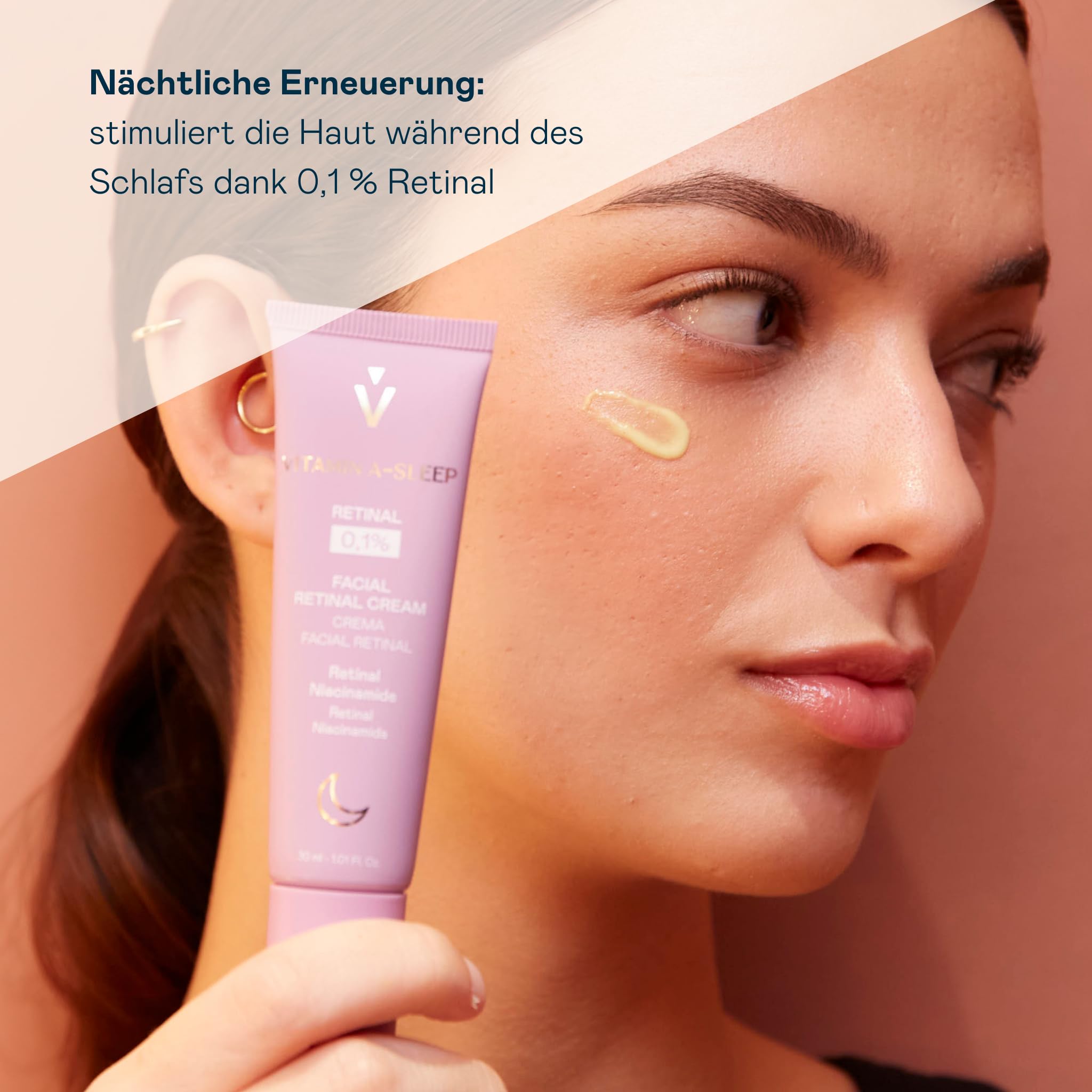 VALQUER Retinal Nachtcreme 0,1% Vitamin A-Sleep | 30 ml | Anti-Aging Pflege mit Niacinamid | Anti-Falten & Straffende Wirkung für Ebenmäßigen Teint | Vegan