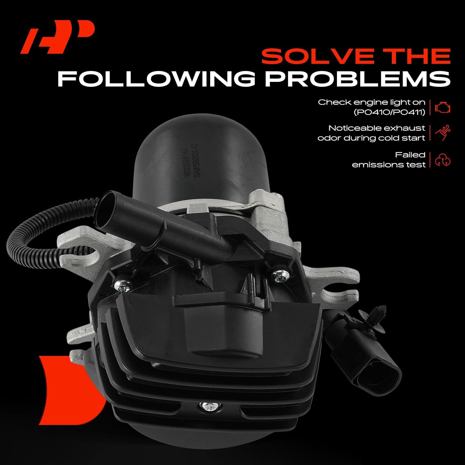 A-Premium Secondary Air Injection Smog Pump Compatible with 2003 2004 2005 2006 Porsche Cayenne, 4.5L, Left Side