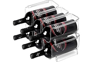 6 Pack Acrylic Wine Holder Rack - Freestanding Refrigerator Wine Holder