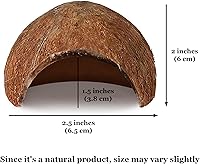 Vista 7 de SunGrow Betta Fish Cave, hábitat hecho de cáscara de coco, suave textura suave borde espacioso escondite para descansar y criar, 1 unidad