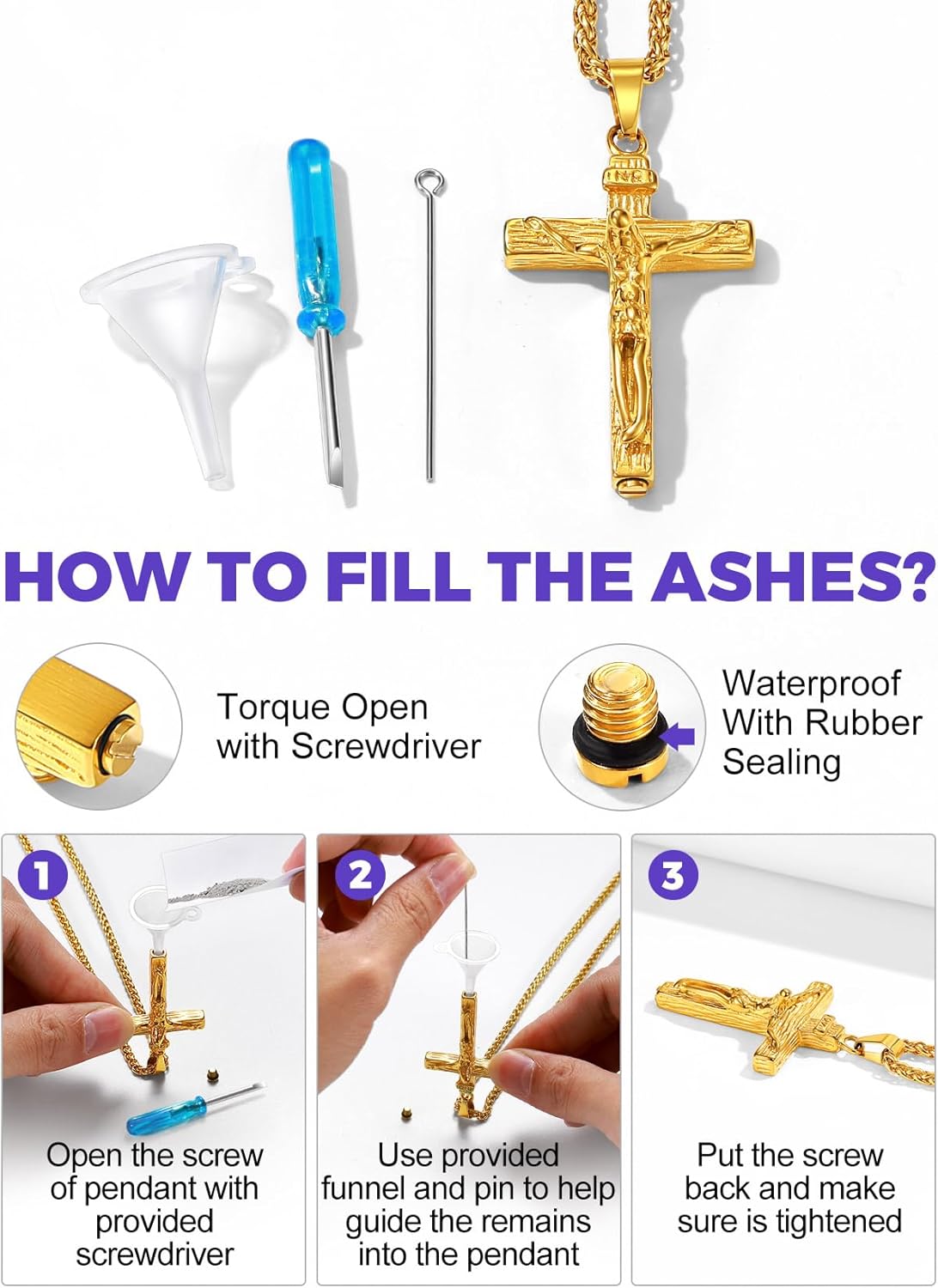 Richsteel Urn Necklaces for Ashes for Women Men Cremation Pendant Necklace for Ashes Stainless Steel Memorial Jewelry - Image 6