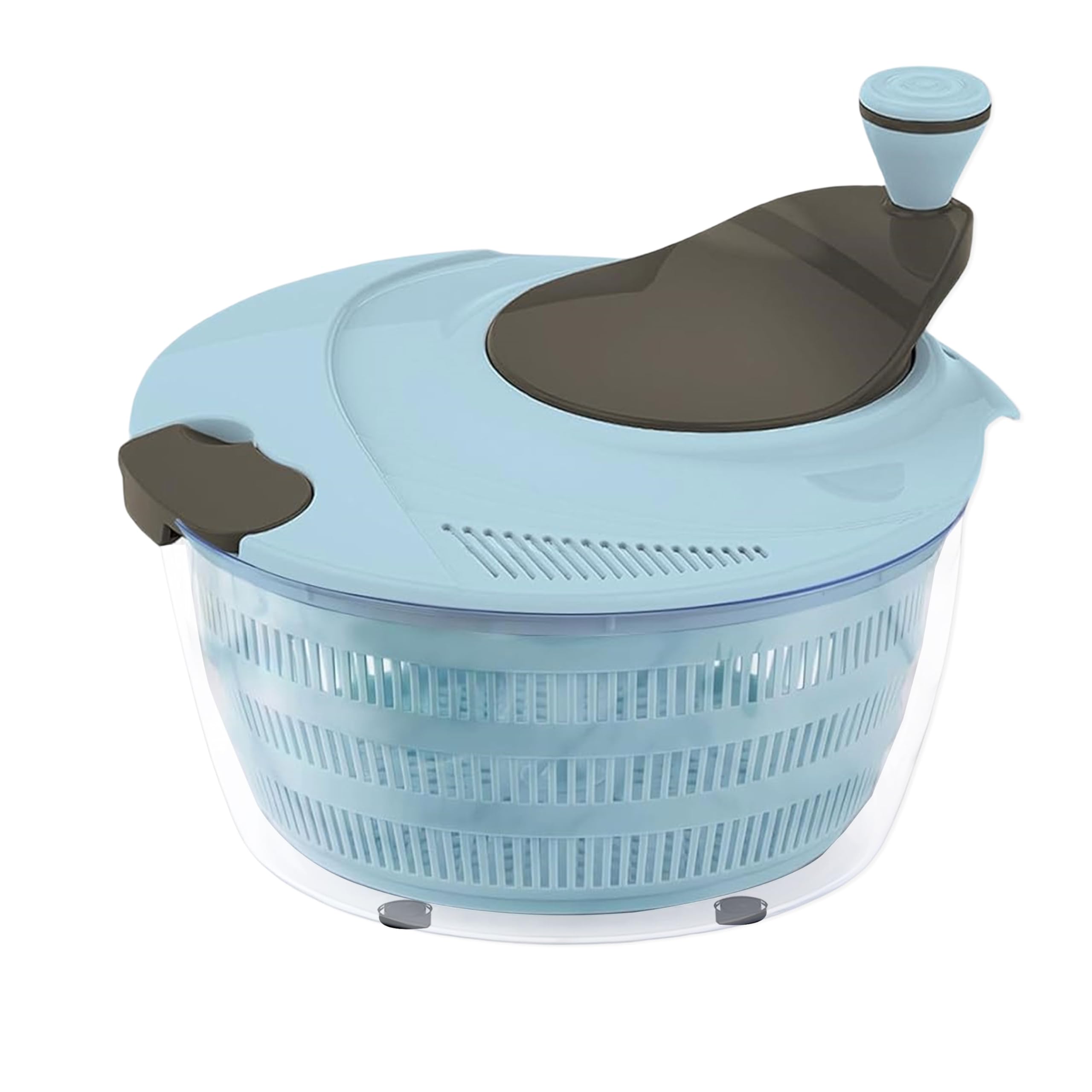 Centrifuga per insalata di grande capacità, da 4,24 litri, con doppi fori di drenaggio, spinner multiuso rapido e facile con ciotola, asciugatrice per insalata per lavare, centrifugare, scolare
