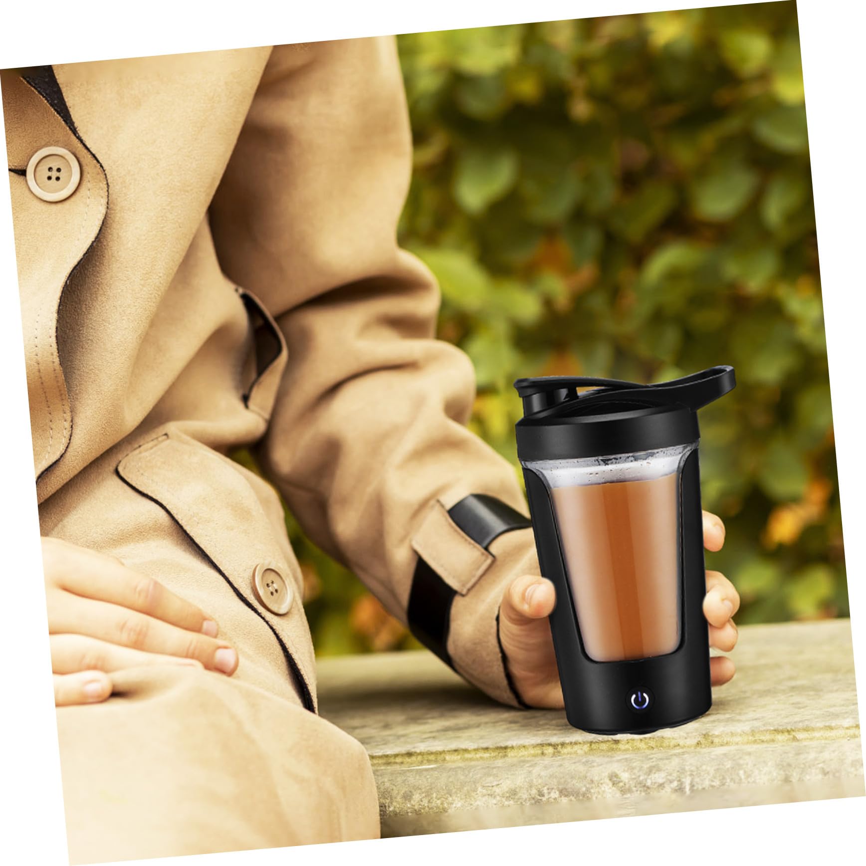 Tasse à Café Shaker Électrique Rechargeable 450ml Noire