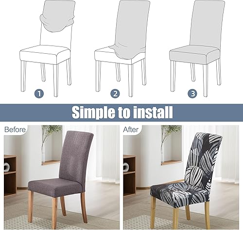 Miniatura 10 de BIETYONE Fundas para silla de oficina, fundas protectoras elásticas para sillas de oficina, 2 piezas, fundas protectoras para sillas de oficina,