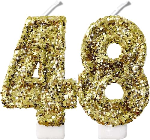 Miniatura 377 de Velas de números con purpurina de oro rosa de 2.8 pulgadas, muchos colores, regalos de cumpleaños de 22 años, velas de cumpleaños, velas de números