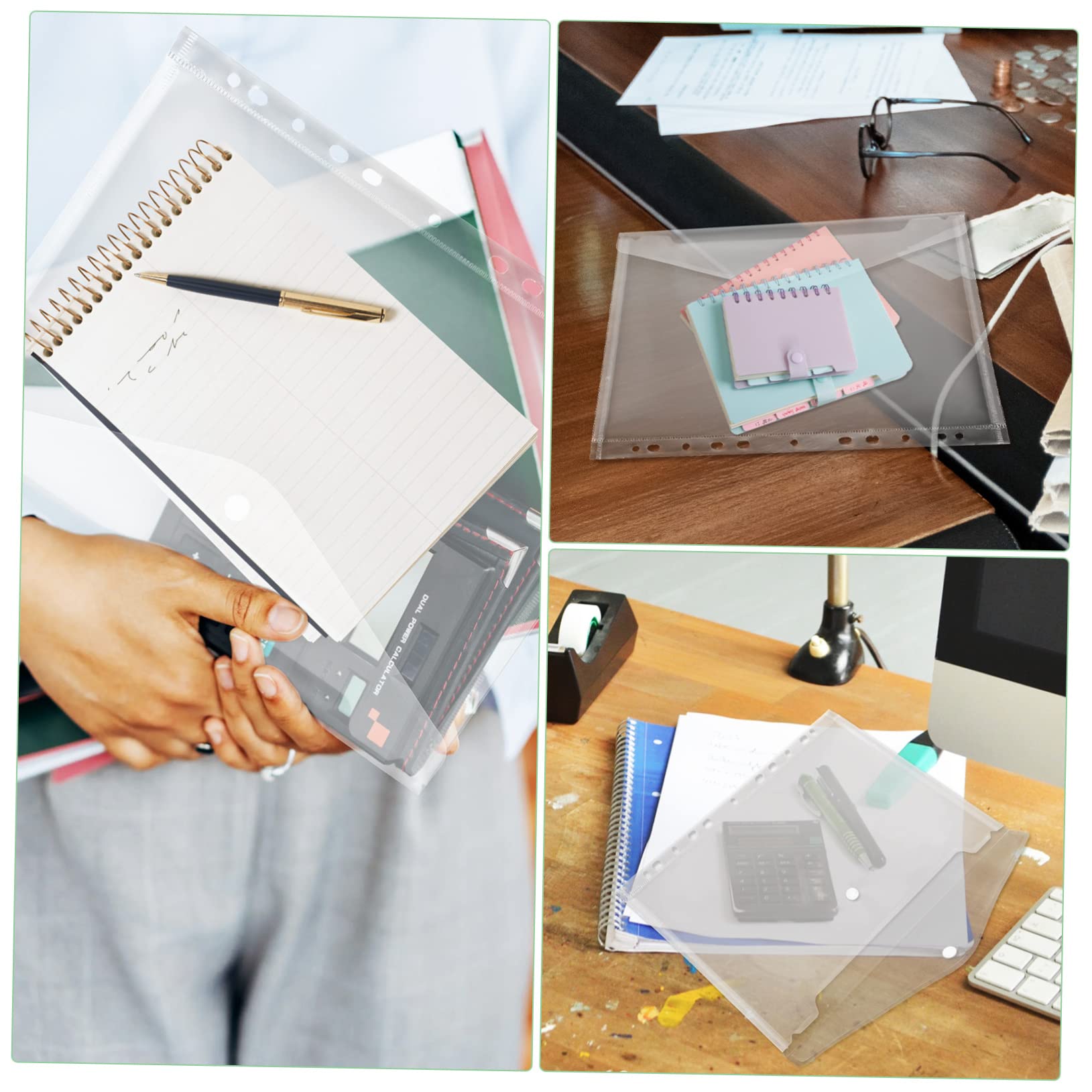20 Pièces Pochettes Transparentes PP Plastique pour Classeur A4
