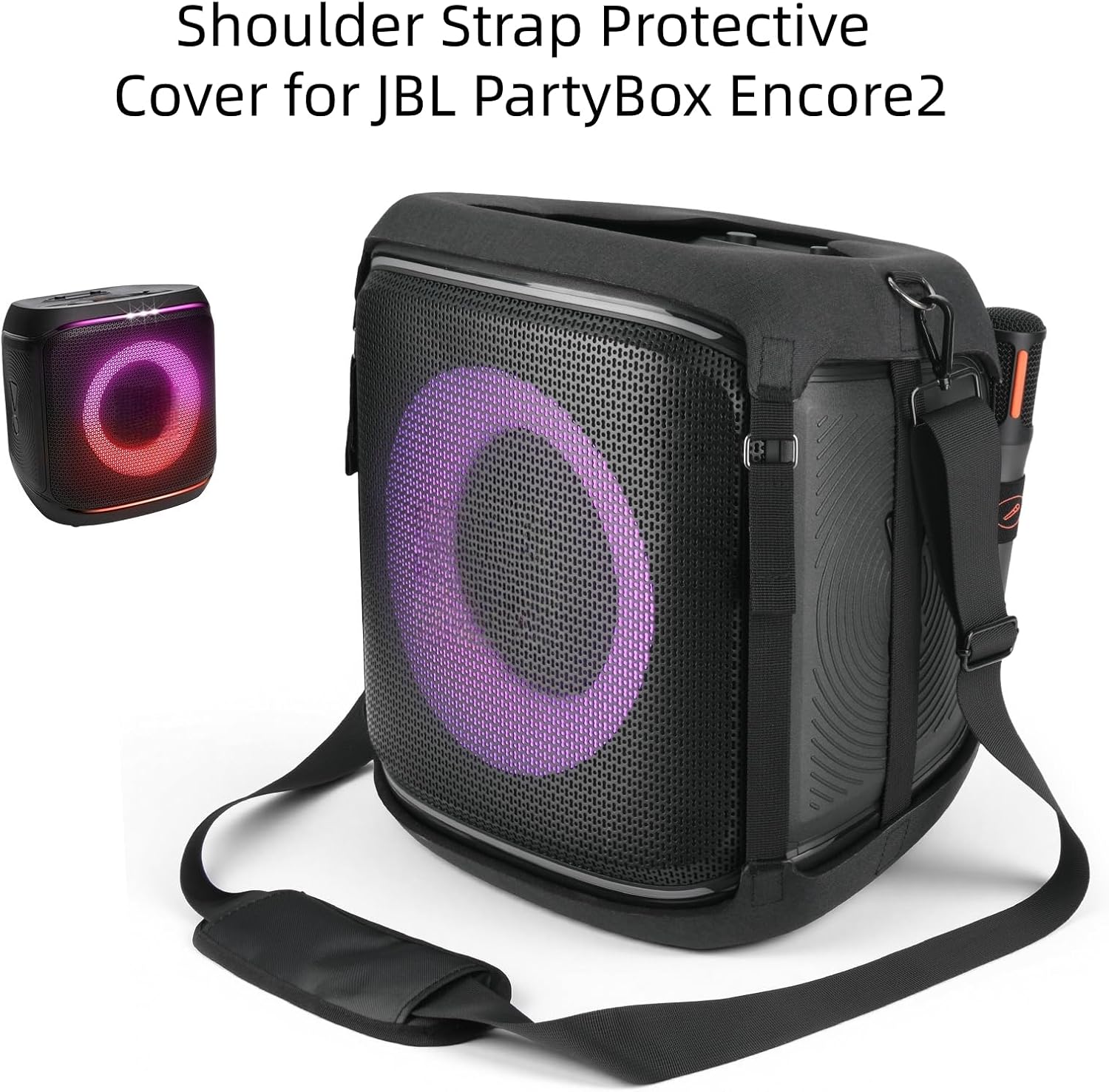 Protective Case for JBL PartyBox Encore 2 Speaker, Portable EVA Sleeve Travel Carrying Protective Cover Speaker Case with Shoulder Strap for PartyBox Encore2 Accessories