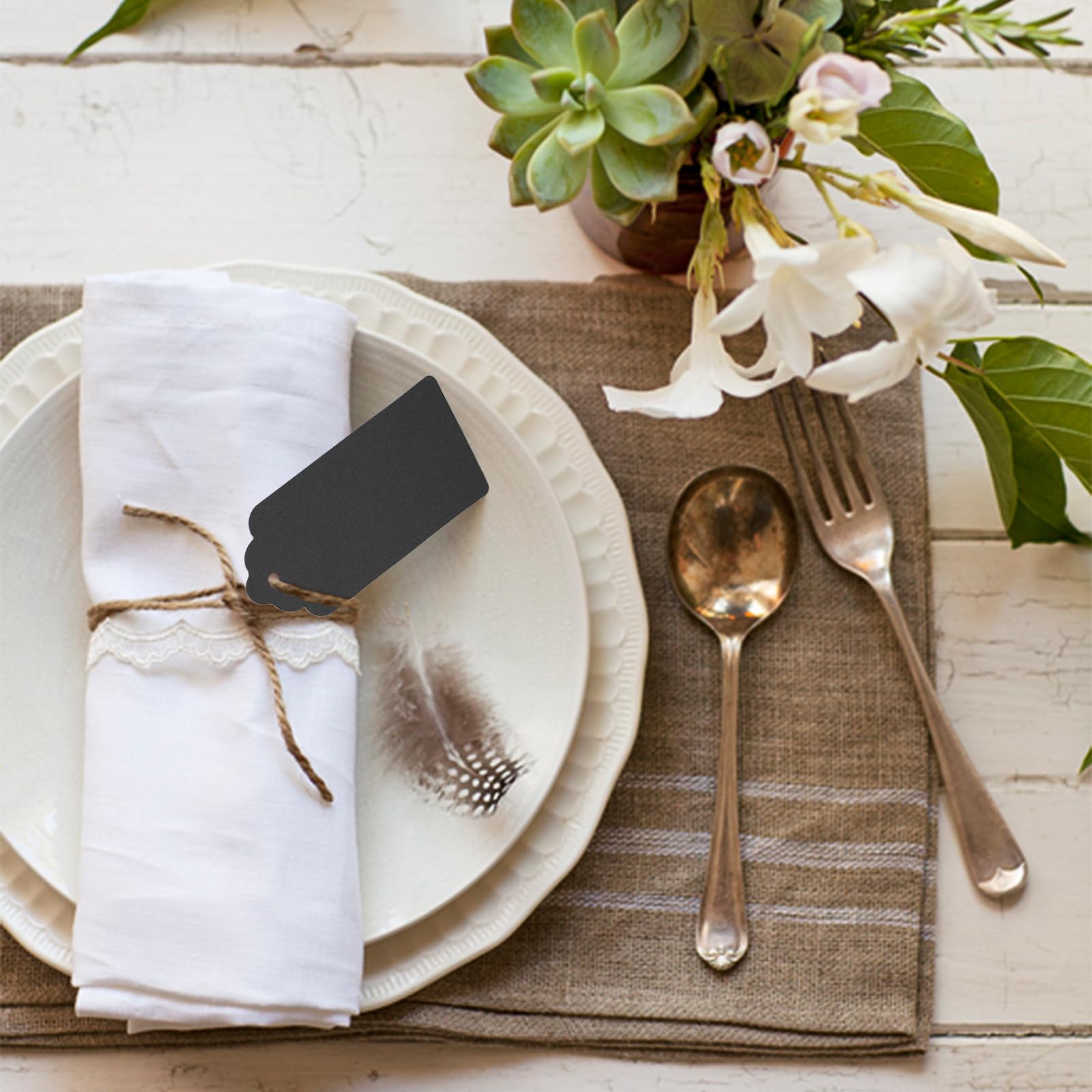 Etichette Kraft Per Regali 10x5cm - 100 Pezzi Con Spago Di Iuta