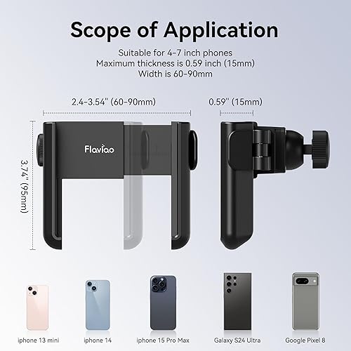 Miniatura 2 de Soporte de teléfono para motocicleta, soporte para teléfono de bicicleta no bloquea la cámara para scooter eléctrico, bicicleta de montaña y