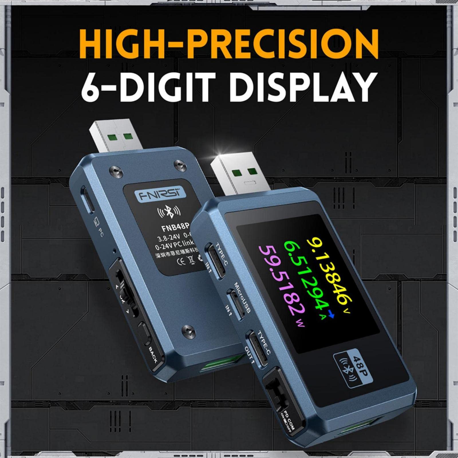 USB-C Power Tester, Digital Multimeter, Bi-Directional Voltage And Current Meter, Up To 240W PD EPR - View #8