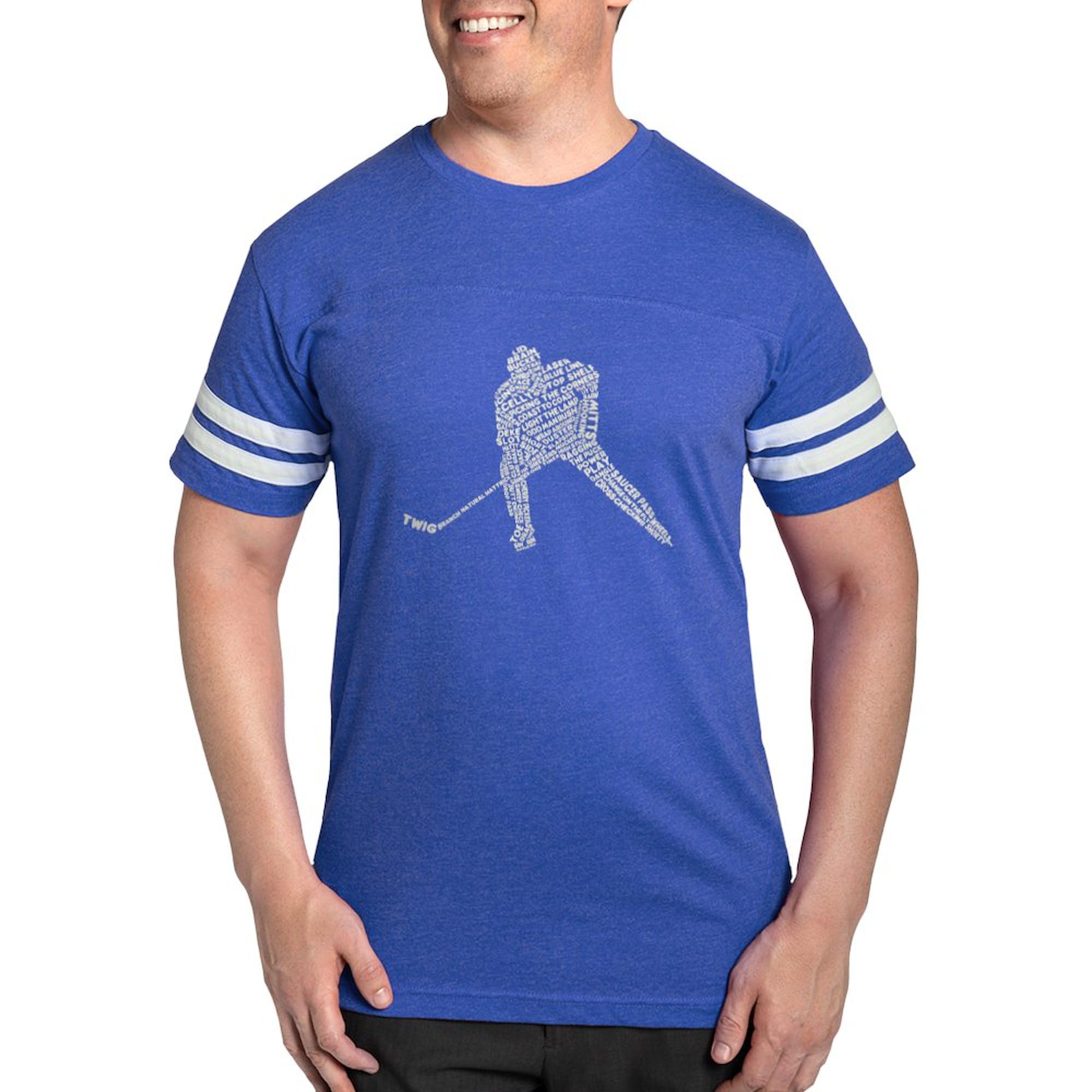 CafePress Hockey Player Typography Women's Dark T Shirt Men's Football T-Shirt Royal Blue