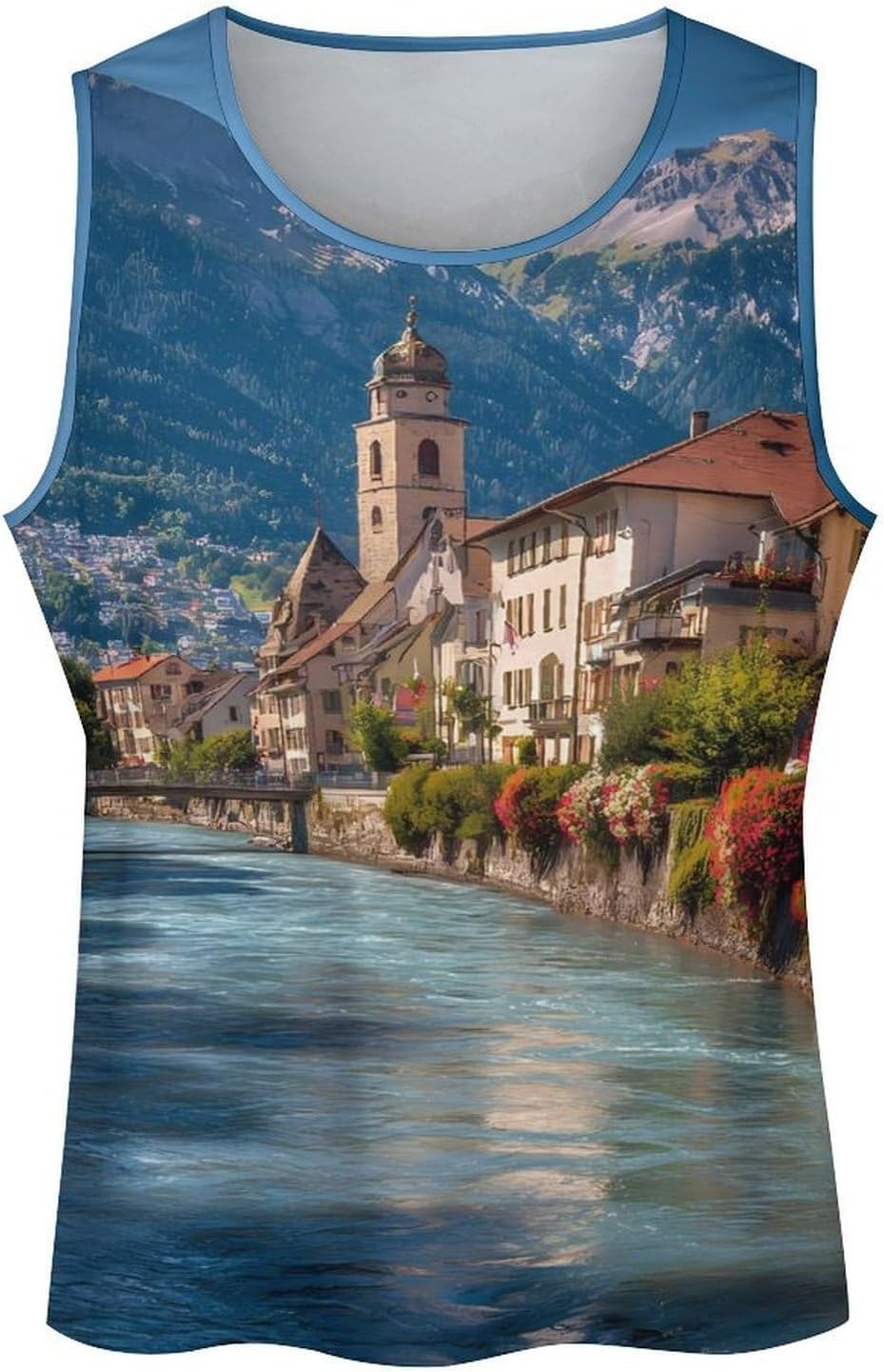 Alps in The Summer Men Tank Top Workout Shirt Muscle T Shirt 5XL
