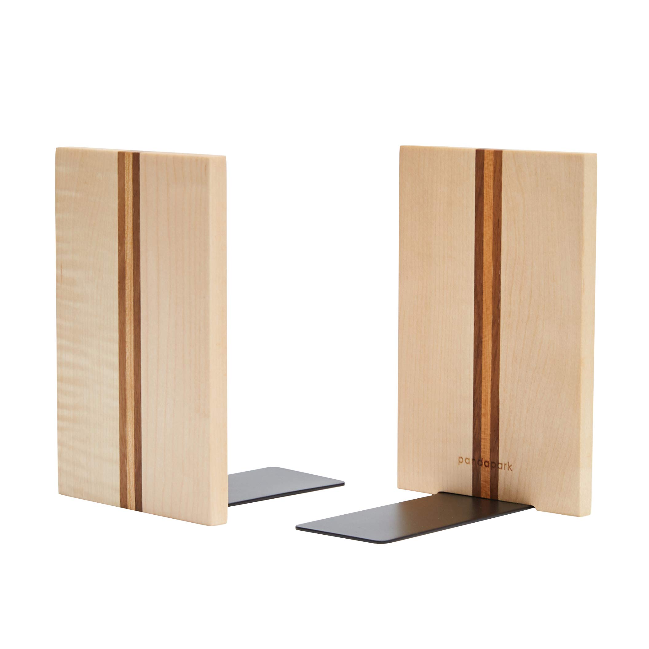 Serre-Livres Mignons Panda Roux En Bois Et Fer - Lot De 2 Supports Pour Étagères, Livres Et Magazines - Décoratifs Et Solides