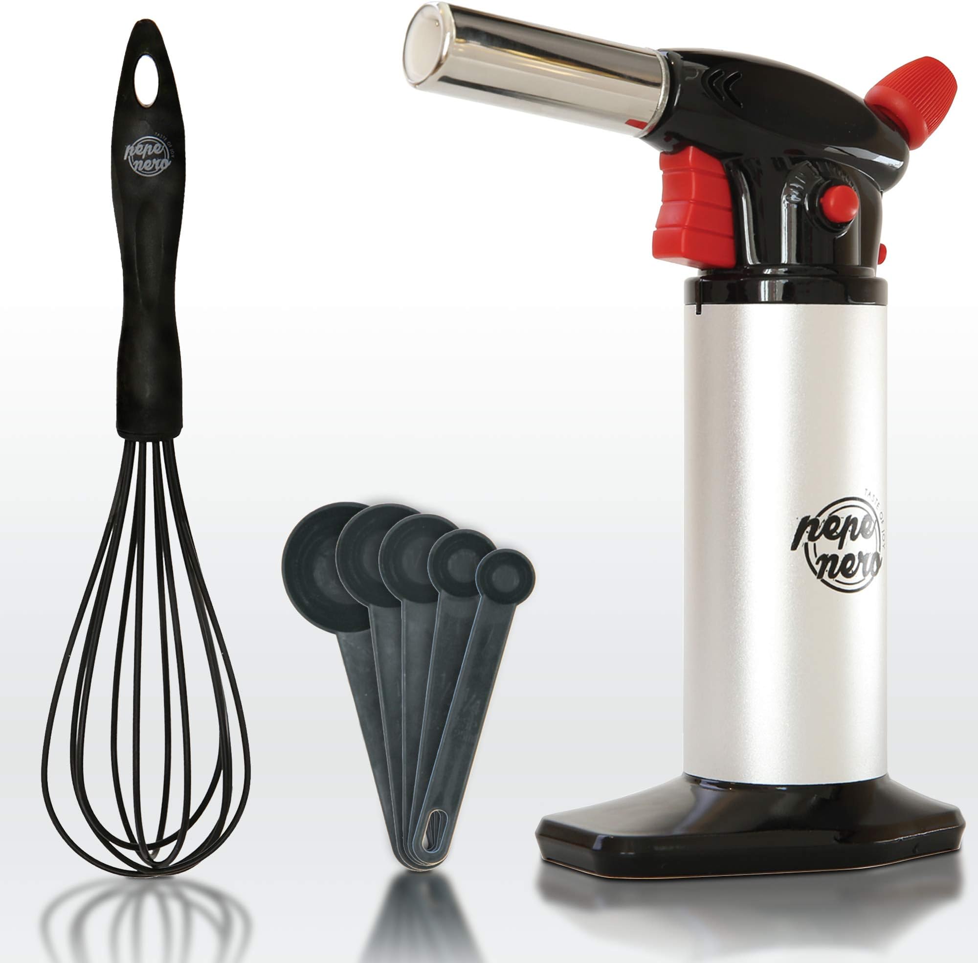 Creme Brulee Torch Set - Butane Torch Kit - Kitchen Torch - Blow & Food Torch - Culinary Torch - Cooking Torch - Dab Torch - Torch For Creme Brulee - Aluminum - Refillable - Adjustable Flame