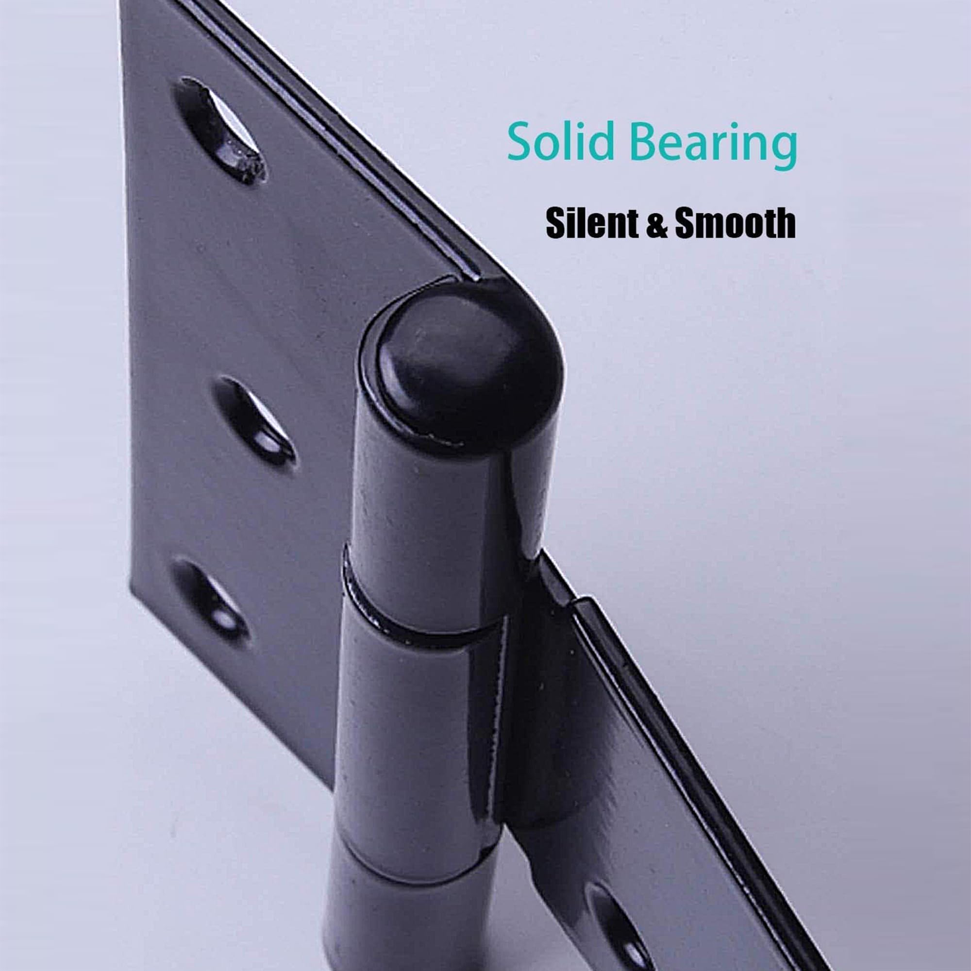 Multipack T-Hinges with Screws, Heavy Duty T-Strap Gate Hinges, Black Coated Metal Tee Hinges - Image 3