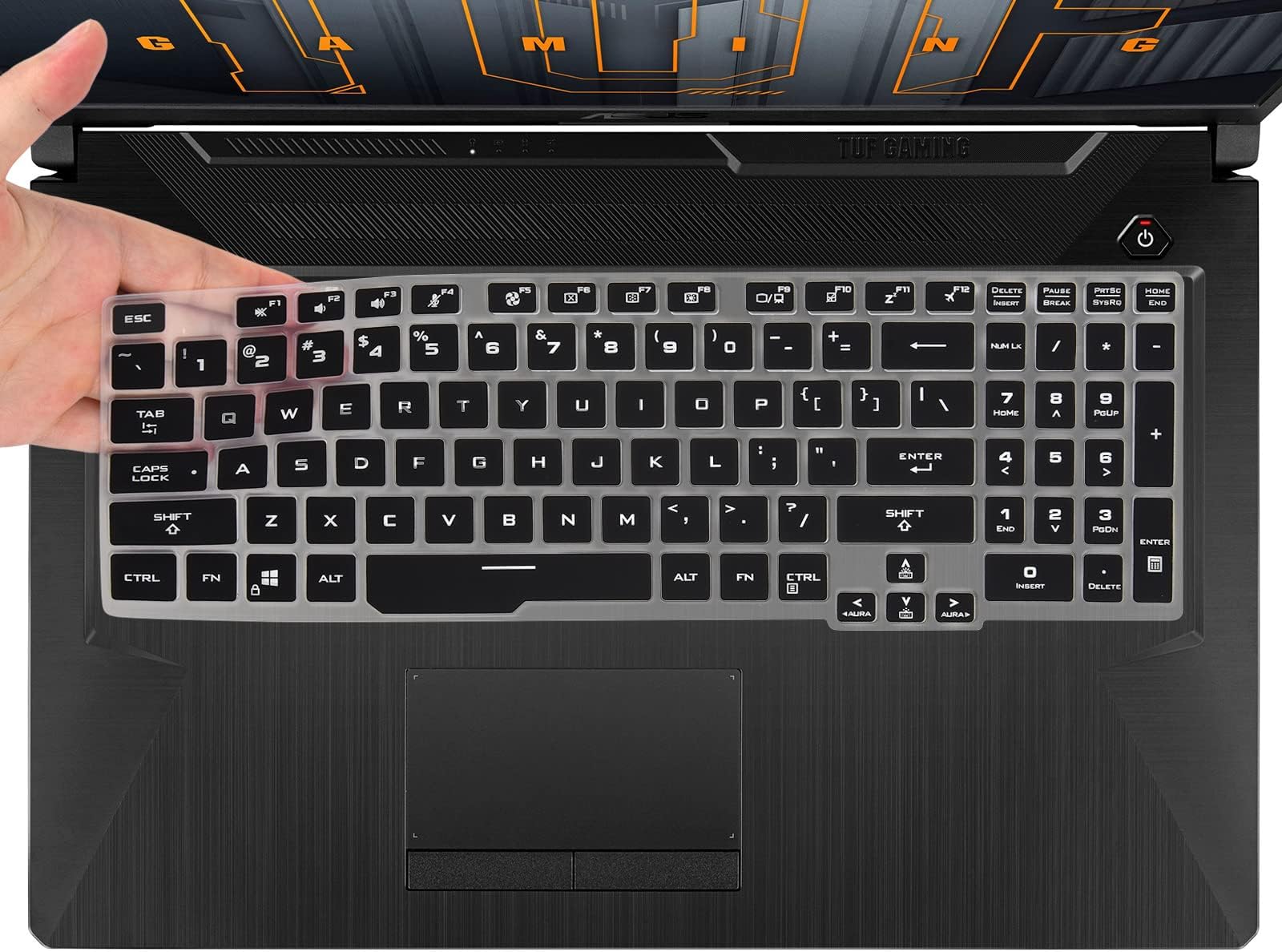 Keyboard Cover for ASUS TUF Gaming F15 FX506LH / TUF Gaming A15 TUF506IU-ES74 TUF506IV-AS76 FA506IH-AS53, ASUS TUF-F17 A17 TUF706IU FX706LI-ES53 RS53 FX706HC FX706HE Laptop Keyboard Skin, Black