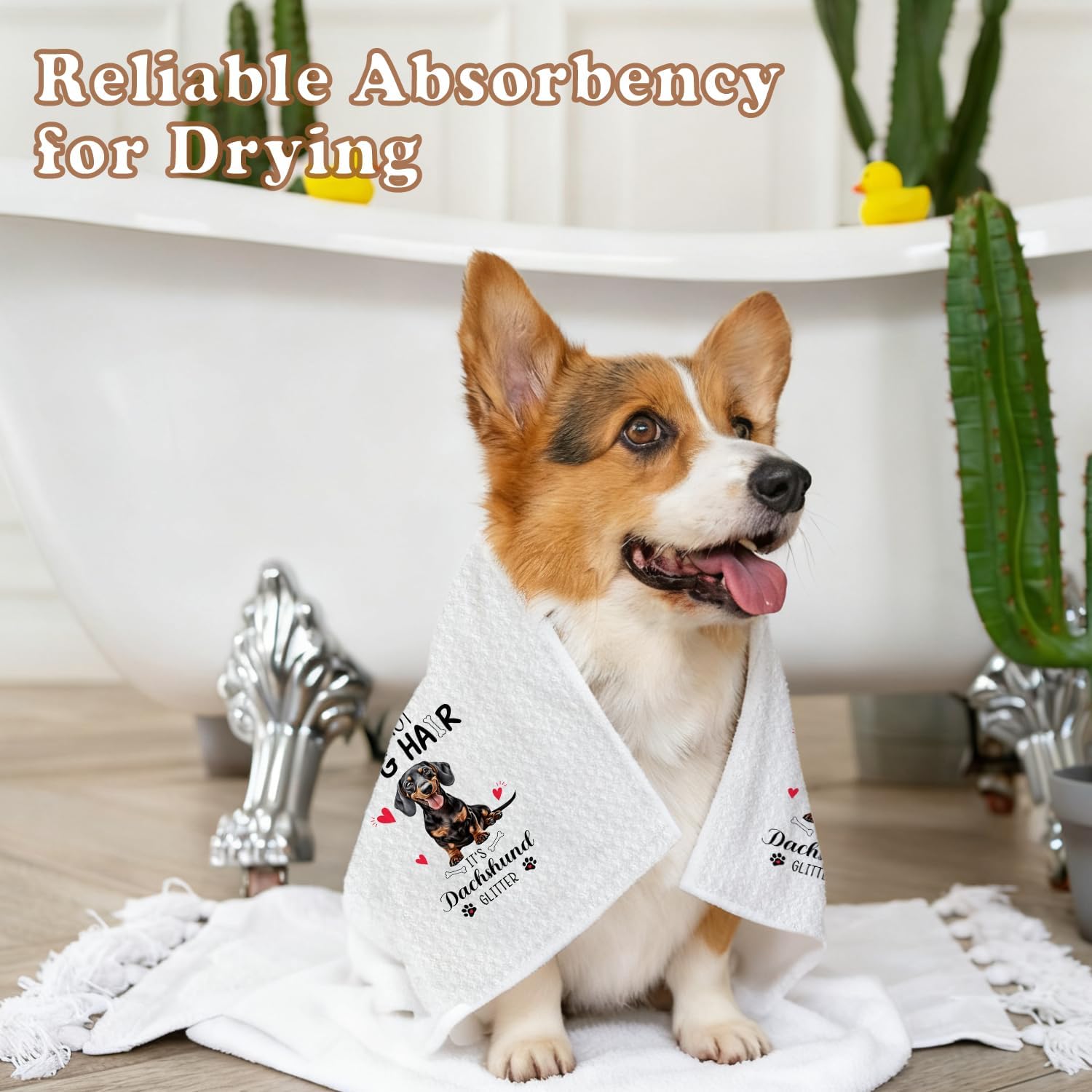 Chicimln Dachshund Dog Kitchen Towels, Weiner Dog Doxie Gifts Decorative Hand Towels for Bathroom, Dachshund Lover Gifts Dish Tea Towel Drying Cloth for Kitchen Decor, 16x24 Inch Set of 2 - Image 7