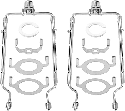 2PCS Lamps Harp Kit 7 8 9 10 inch Adjustable Lamp Shade Holder, Standard Base Fits E26 E27 UNO Fitter, Hardware Included for Table Floor Lamp Shade Bracket Silver