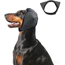 Adhiper Upgrade Dog Ear Muffs Wraps Noise Protection Quiet Ears, Elastic Waterproof Dog Ear Covers for Grooming, Bath, Drying, Swim & Anxiety Relief Reserved Ear Room Design Gray/Small