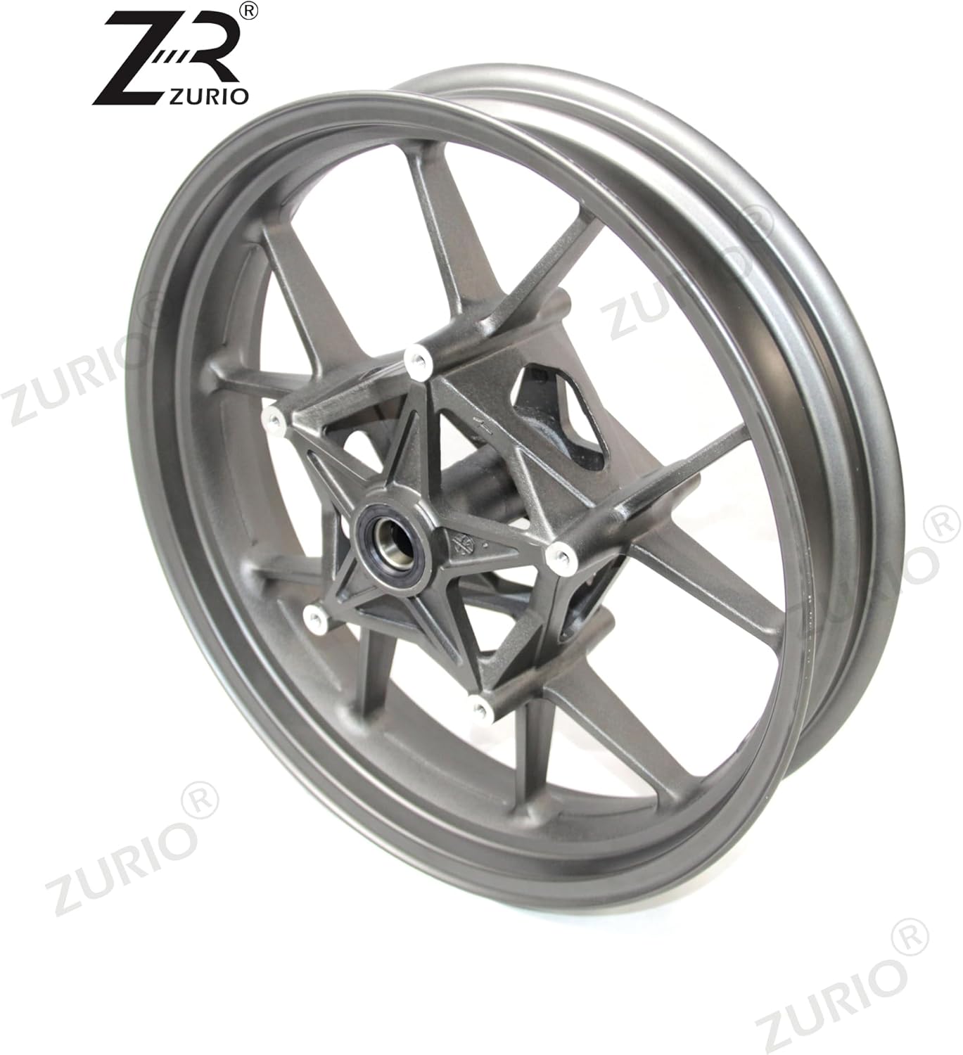 Matte Gray Front Wheel Rim Compatible with BMW S1000RR K46 2009-2018, S1000R K47 2014-2018, Motorcycle Replacement Accessories Parts