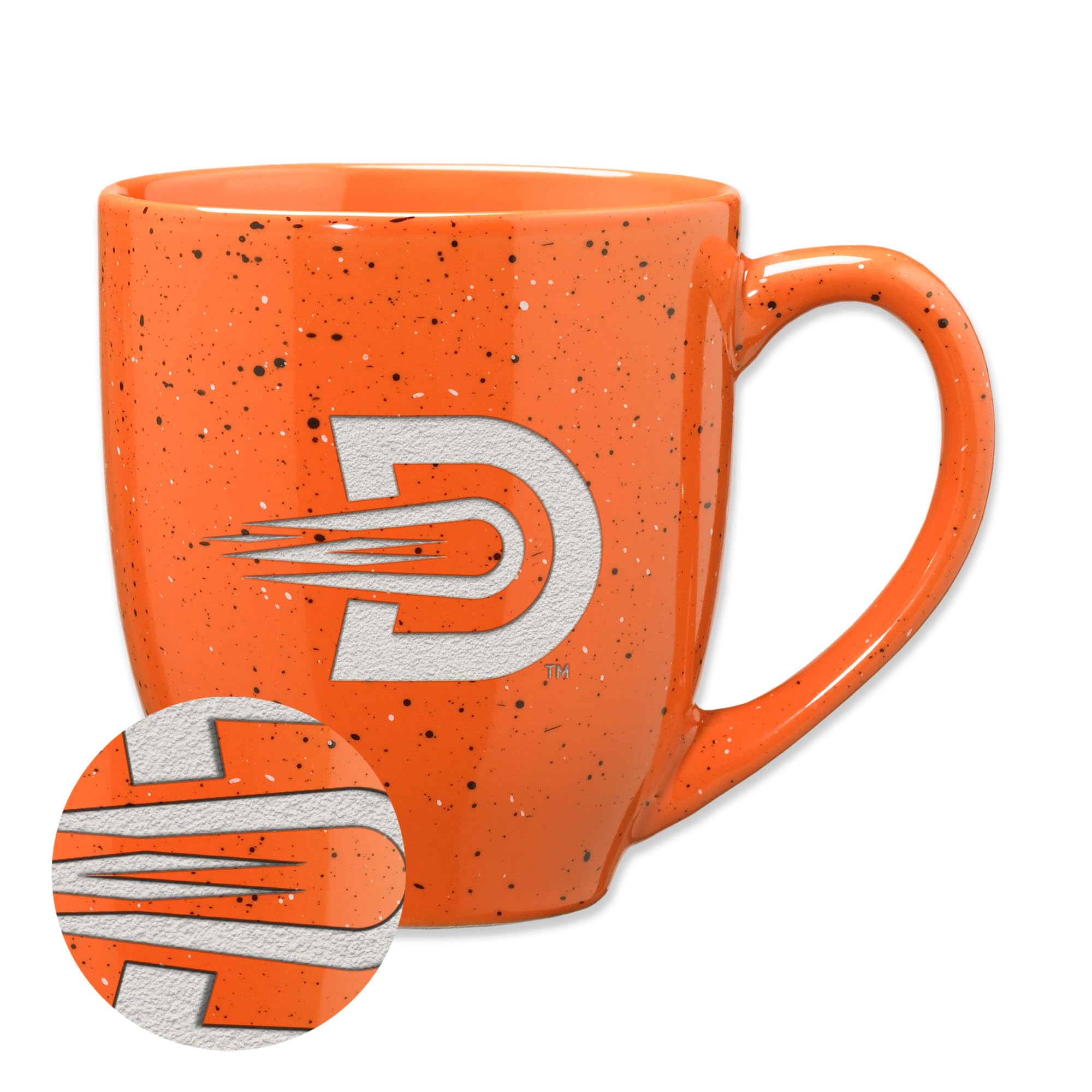 Mug en céramique gravé au laser Texas-Dallas Comets orange par Rico Industries