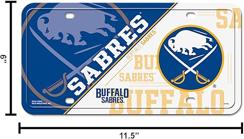 Vista 43 de Rico Industries NHL Hockey Split Metal Auto Tag 6" x 12" - Great for Truck/Car/SUV