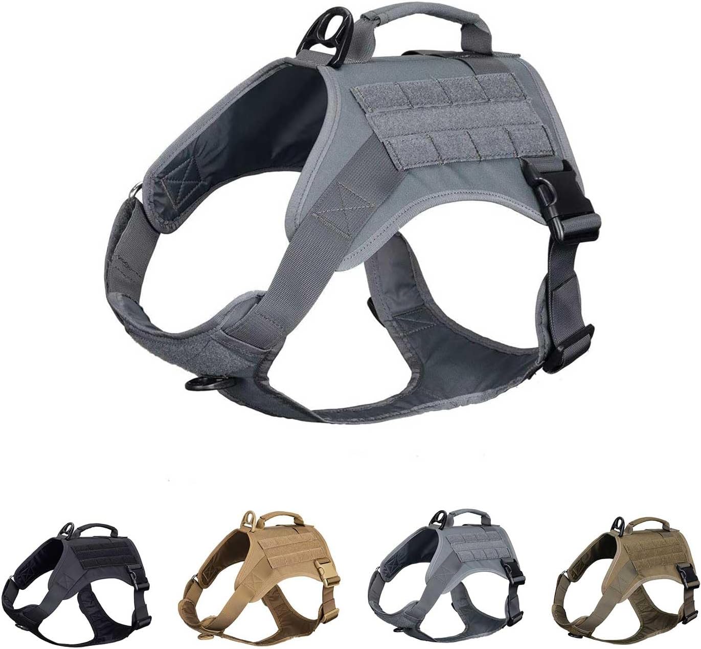 EXCELLENT ELITE SPANKER Tactical Dog Harness Vest Military Working Dog Harness No-Pull Pet Harness Adjustable Training Vest with Easy Control Handle (L, Coyote Brown)