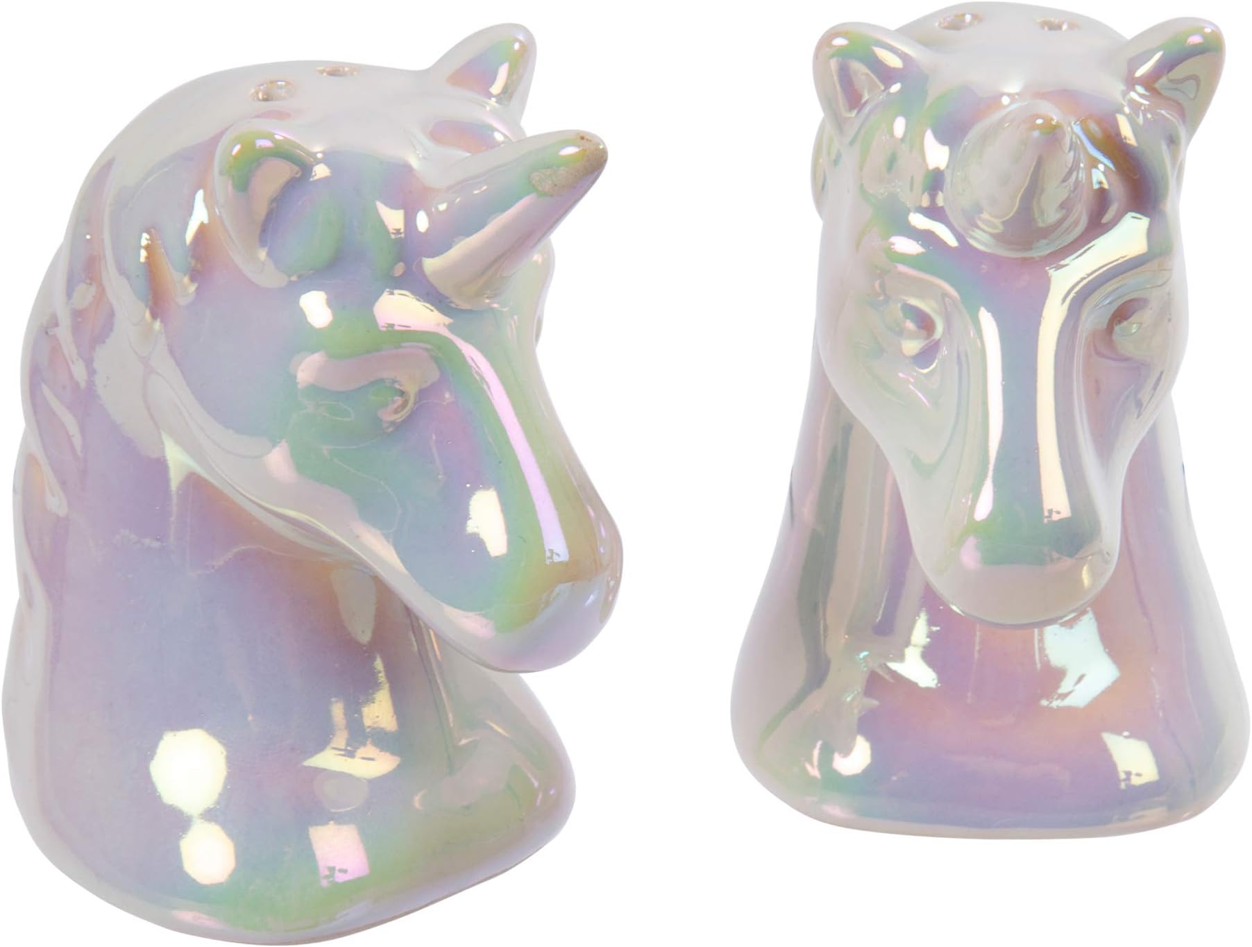 Luciano Housewares Cute Unicorn Set Novelty Salt and Pepper Shakers, Small, Iridescent