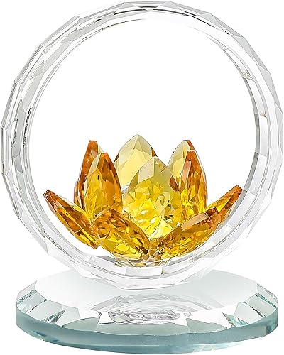 Miniatura 14 de LONGWIN Figuras de flores de tulipanes de cristal con anillo circular exterior, ramo de primavera de cristal, figuras coleccionables, decoración
