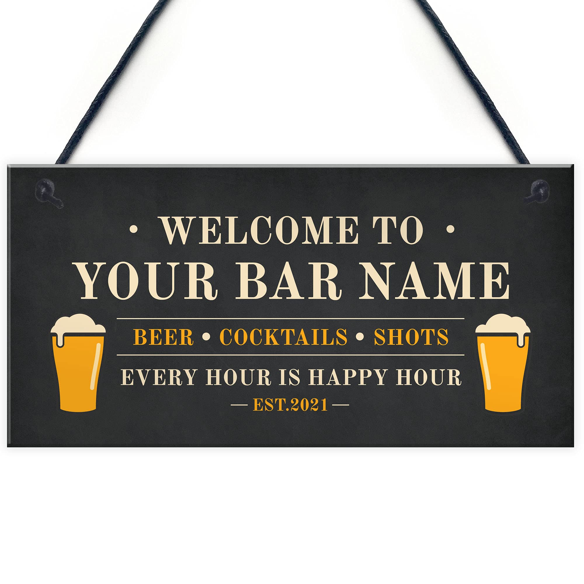PERSONALISED Home Pub Sign Funny Bar Sign Man Cave Plaque Beer Alcohol Gift