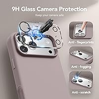 Vista 61 de GONEZ Funda de silicona para iPhone 15 Pro Max, compatible con Magsafe, protector de cámara + protector de pantalla, forro de microfibra suave Negro