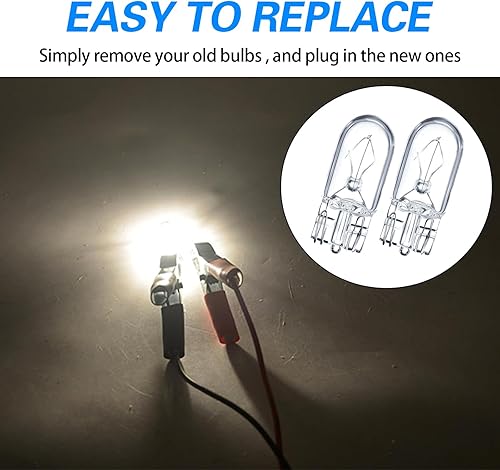 Miniatura 5 de Slykew 10 luces pequeñas T10 de pie plano para automóvil, 168, 192, 12V, 5W, baja potencia, alta transmitancia, luz indicadora de ancho halógeno,