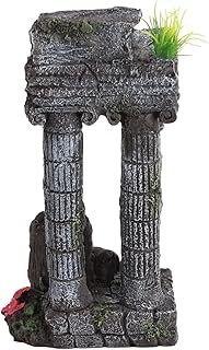 Wnvivi Aquarium Roman Columns Decoration,Simulation Roman Building Fish Tank Landscape Ornament,Creative Betta Fish Tank Decor