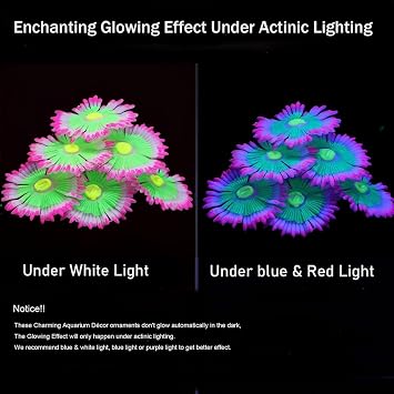 ZtohPyo Glow Fish Tank Decorations, Soft Silicone Coral for Small Aquariums