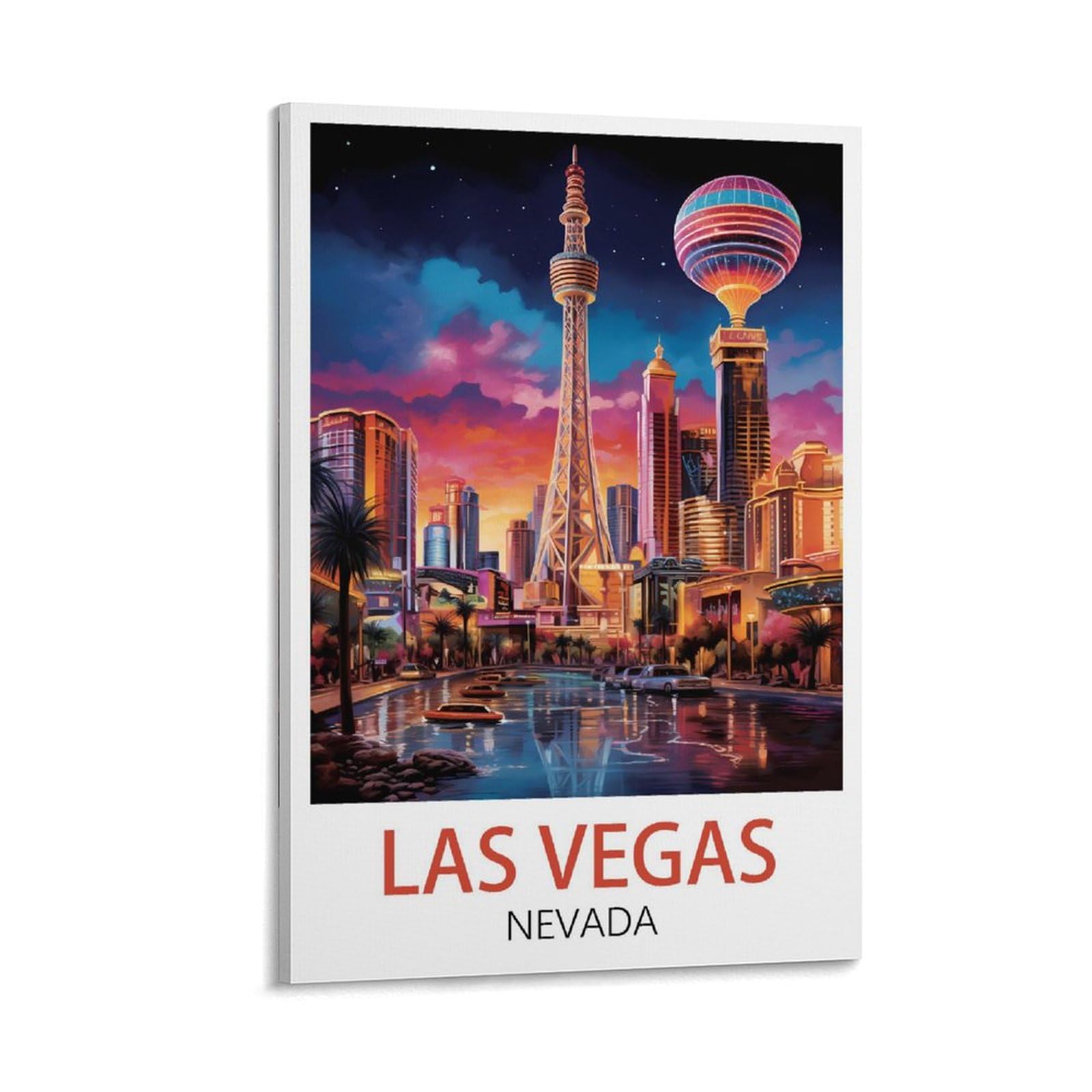 Lcyuaopp Frame-Style Las Vegas Nevada Vintage Travel Posters 12X18inch(30X45cm) Canvas Art Poster And Wall Art Picture Print Modern Family Bedroom Decor Posters
