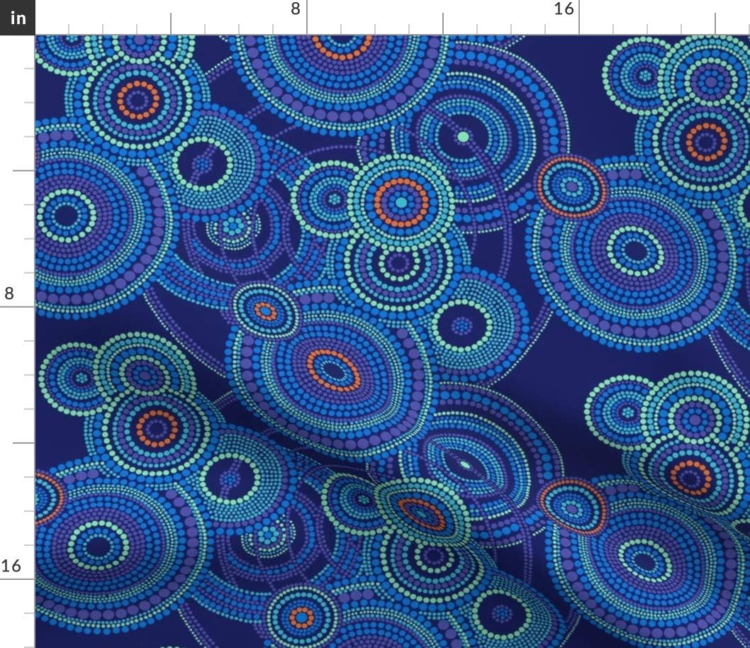 Spoonflower Fabric - Over Reef Australia Bedtime Night Sky Great Art Deco Spots Dots Printed on Petal Signature Cotton Fabric by The Yard - Sewing Quilting Apparel Crafts Decor