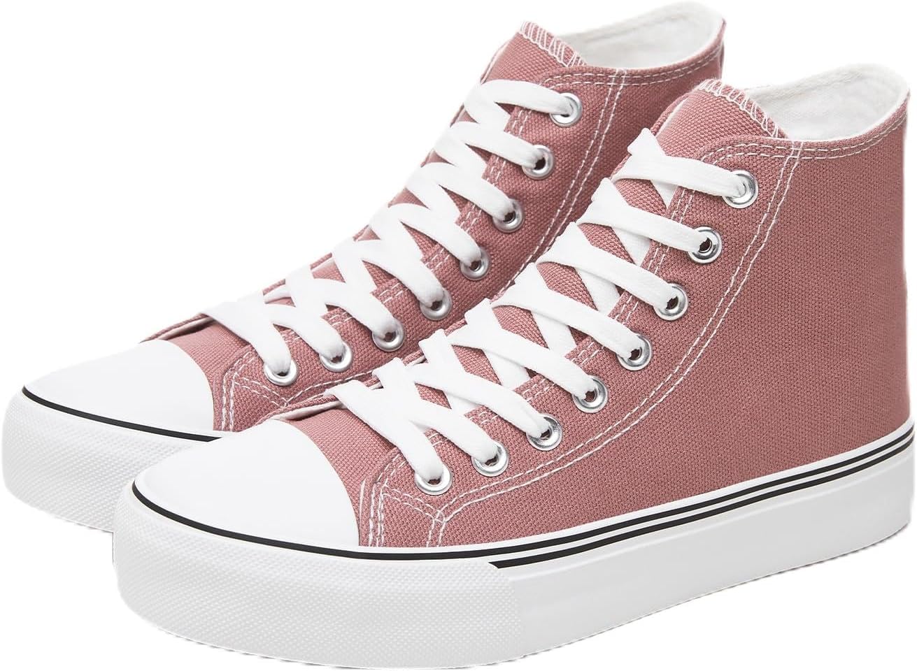 Iarus High Top Sneakers for Women White Canvas Comfortable Shoes for Women Walking Casual Sneakers Tennis Shoes