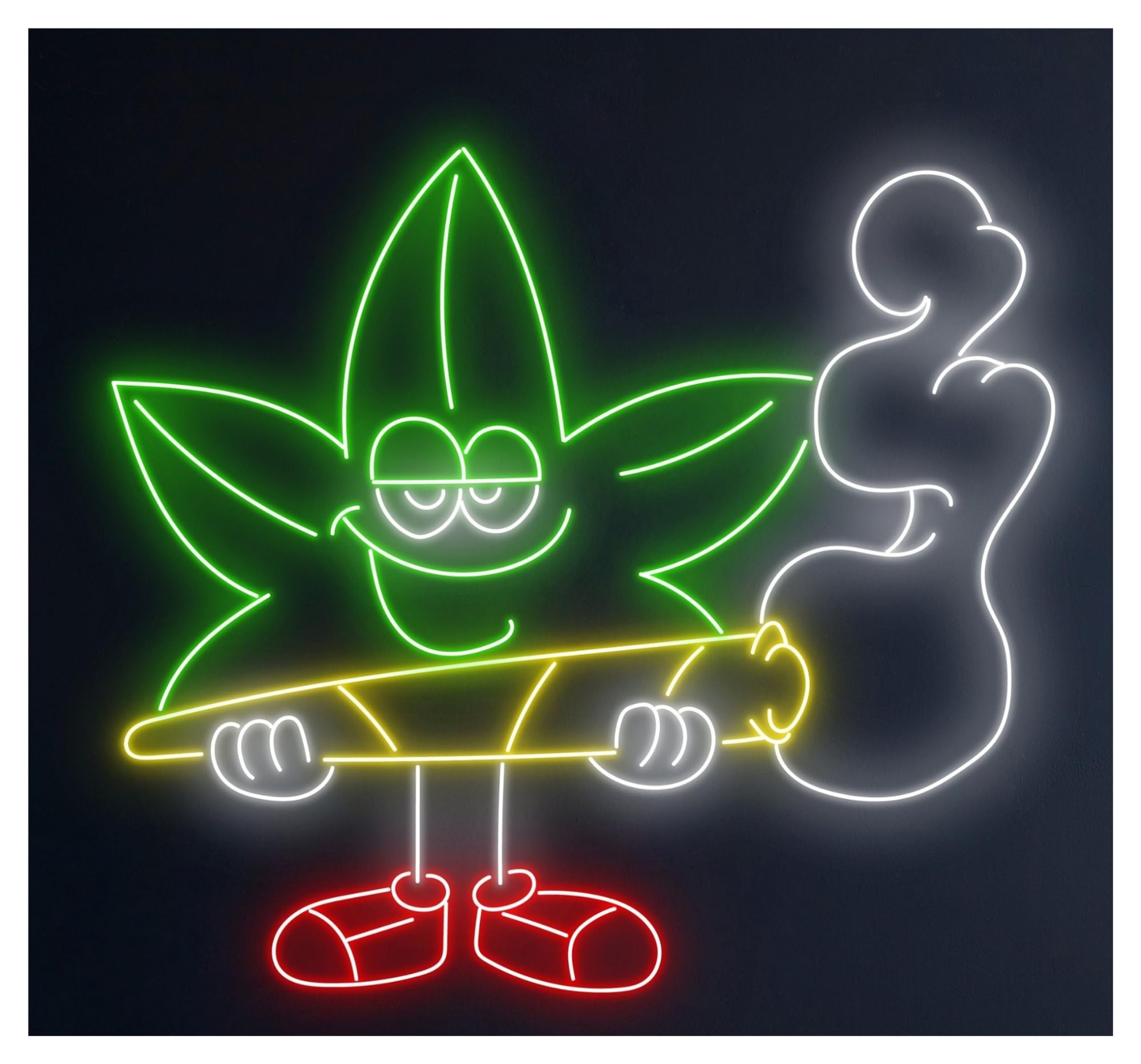 RONGCH Hanging Art Signs Weed Neon Sign Smoking LED Light Room Wall Decor Storefront Window Display Business Entrance 58cm