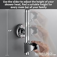 Vista 6 de Soporte para cabezal de ducha, soporte de ducha montado en la pared, soporte de ducha ajustable con ventosa, accesorio de varita de ducha reubicable